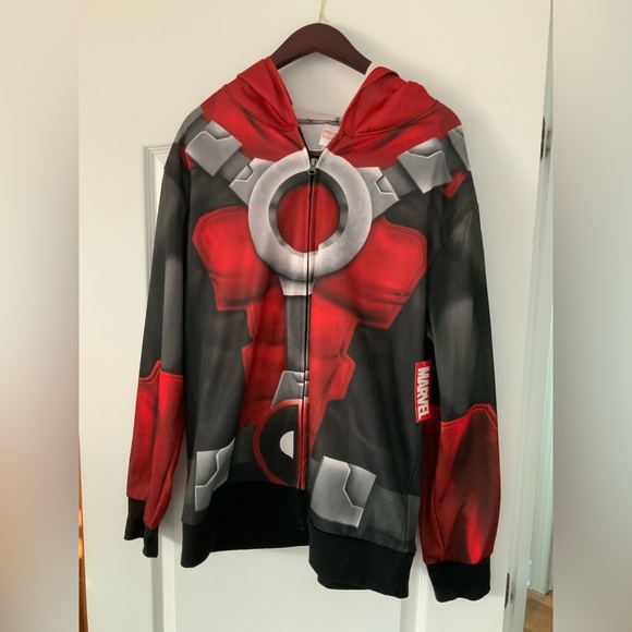 MARVEL Deadpool Madengine Men’s Full Zip Hoodie Jumper Sweater SZ L/G BRAND NEW - Picture 2 of 13